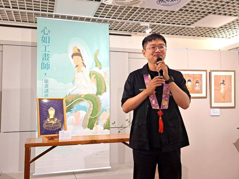 《圖說》張丁文受佛光山三重禪淨中心之邀,即日起在中心以「心如工畫師,能畫諸世間」為主題,舉辦「丁丁Q版佛畫藝術創作個展」。〈佛光山三重禪淨中心提供〉